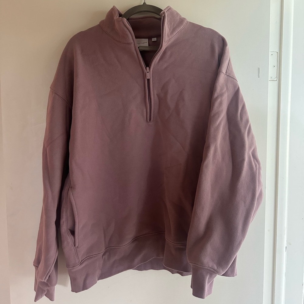 Aritzia pink quarterzip swearshirt